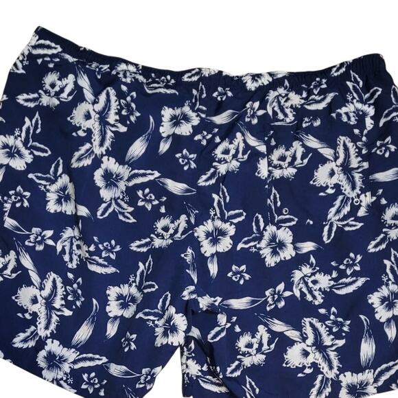 St. John's Bay Men's Blue Floral Swim Trunks XXL Tropical Beachy Vacation Cruise - Picture 3 of 7